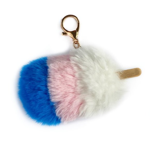 Ice Pop Key Chain, Bag Tassel Charm for Purse, Backpack,  or Tote Bag, Pom-Pom - Picture 3 of 5